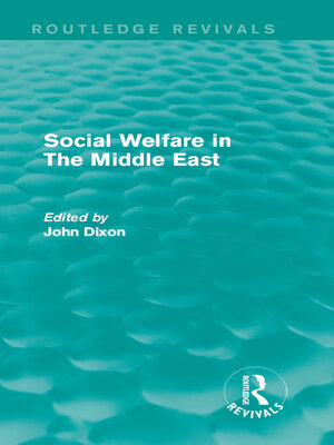 cover image of Social Welfare in the Middle East
